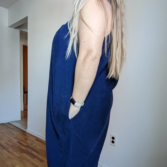 Vintage 90s Blue Corduroy Dress - Picture 6 of 9